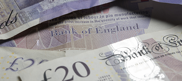 A collection of british sterling twenty pound notes